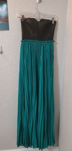 Vici's Pop of Glam Faux Leather Pleated Maxi